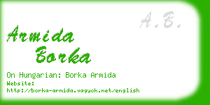 armida borka business card